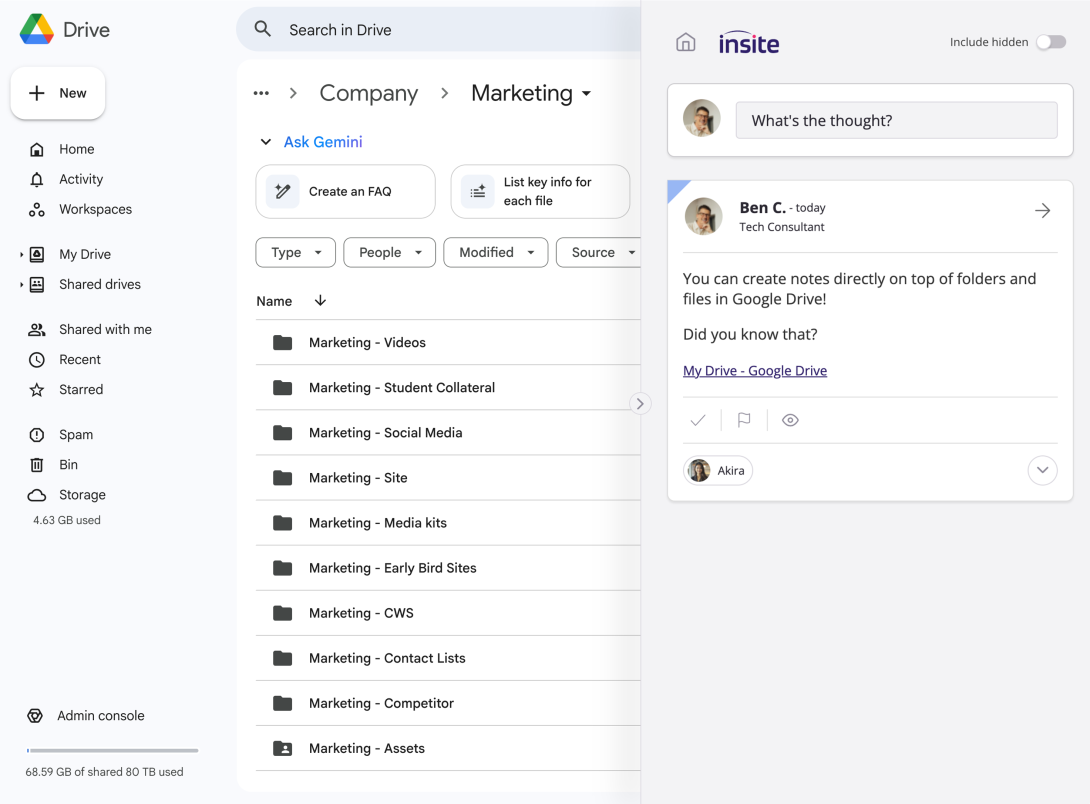 insite on Google Drive
