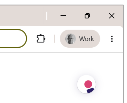 A screenshot of the insite Floating Action Button inside a browser window